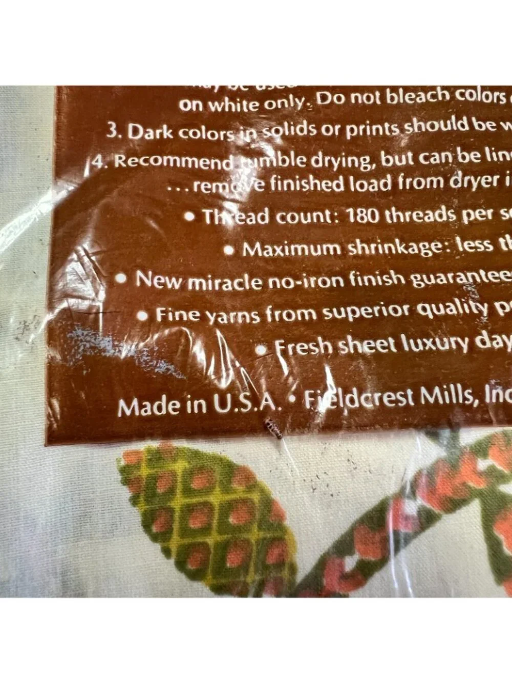 Vintage NOS Fieldcrest Double Fitted Sheet Patience Rose American Treasures